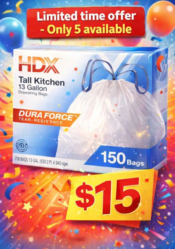 HDX 13 gallon bags 140 count ONLY $15 - photo 2