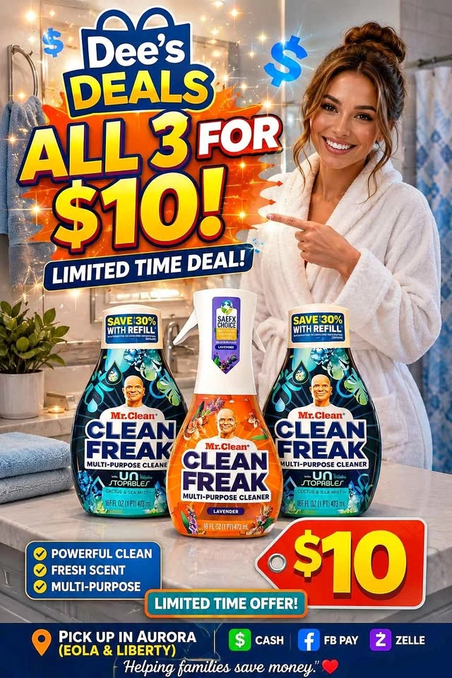 Clean Freak Bundle 3 bottles for $10