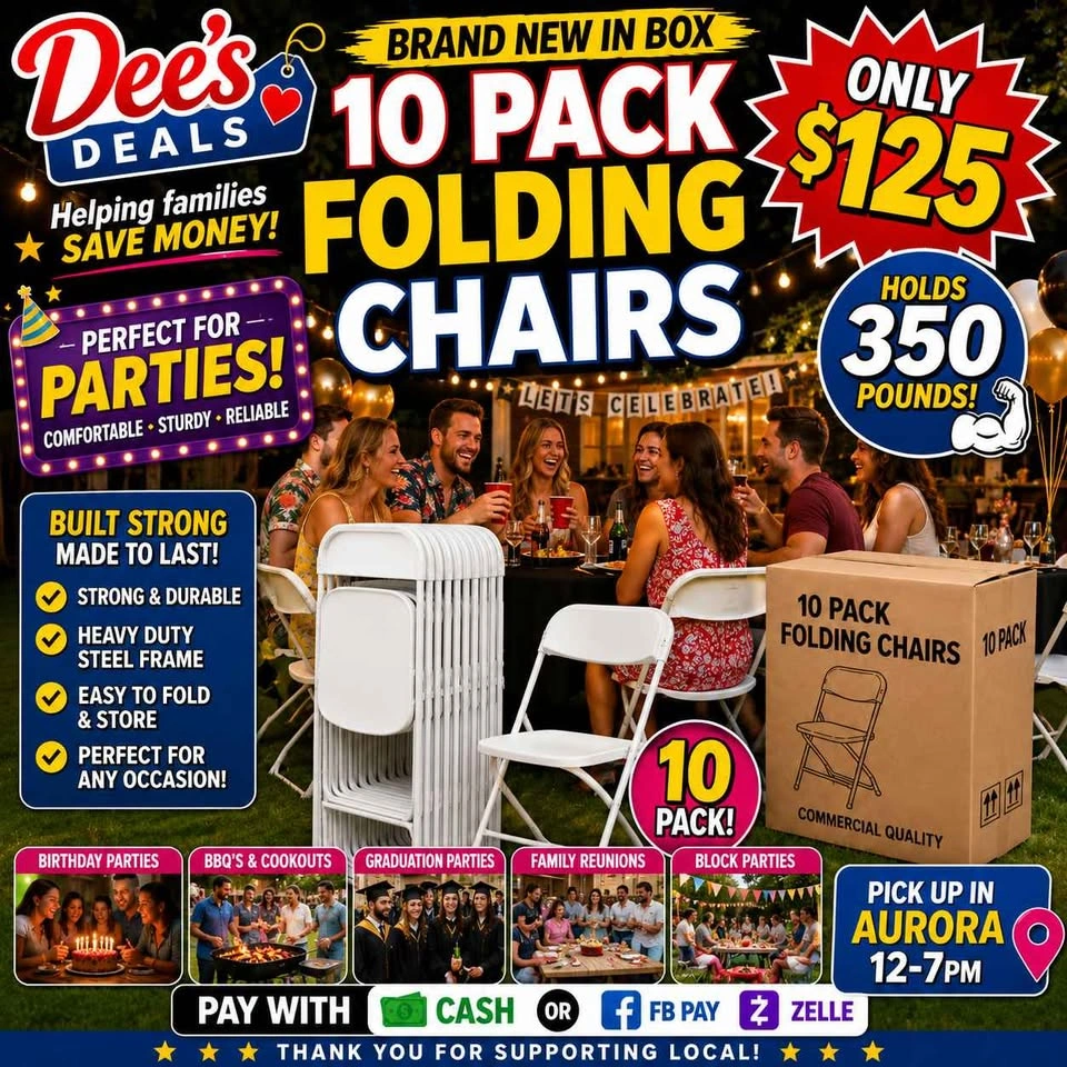 10 Pack Folding Chairs BRAND NEW IN BOX ONLY $125 - photo 2