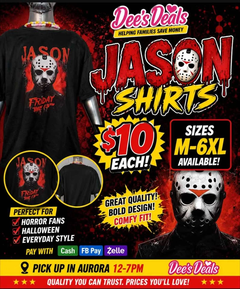 Jason Friday the 13th Shirt $10 each - photo 3
