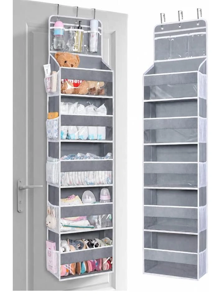 Over the door organizer with 5 large pockets, grey - photo 4