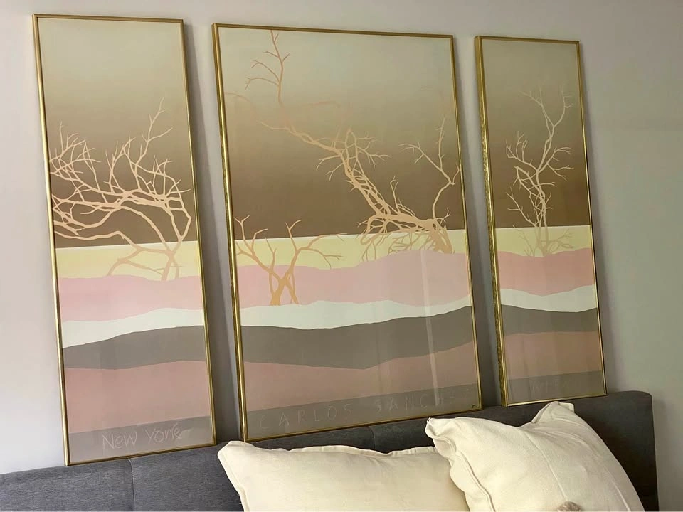 Carlos Sanchez - Triptych New York Art Expo Framed Prints