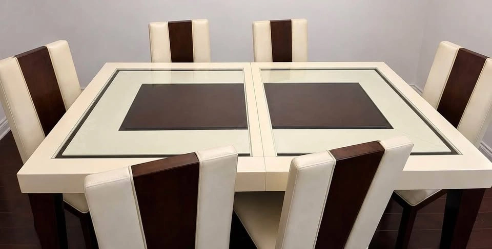 Modern Glass & Wood Dining Table Set (Expandable) - photo 2