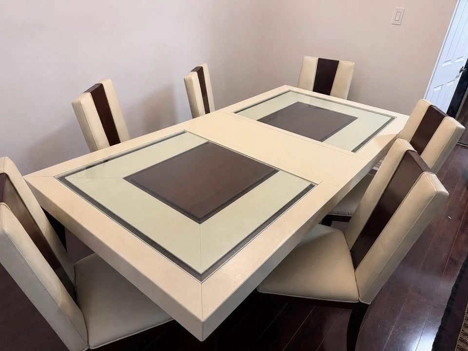 Modern Glass & Wood Dining Table Set (Expandable) - photo 3