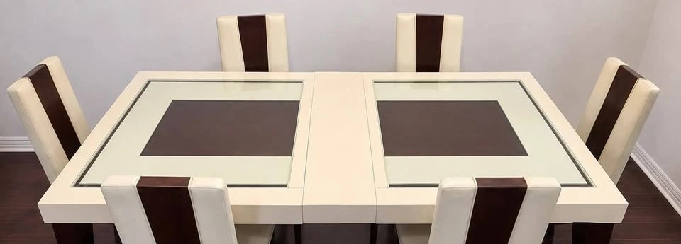 Modern Glass & Wood Dining Table Set (Expandable) - photo 4