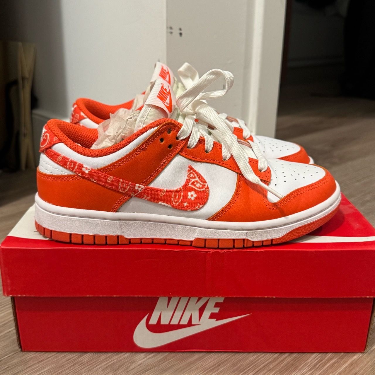 Nike Dunk Low Orange Paisley Sneakers