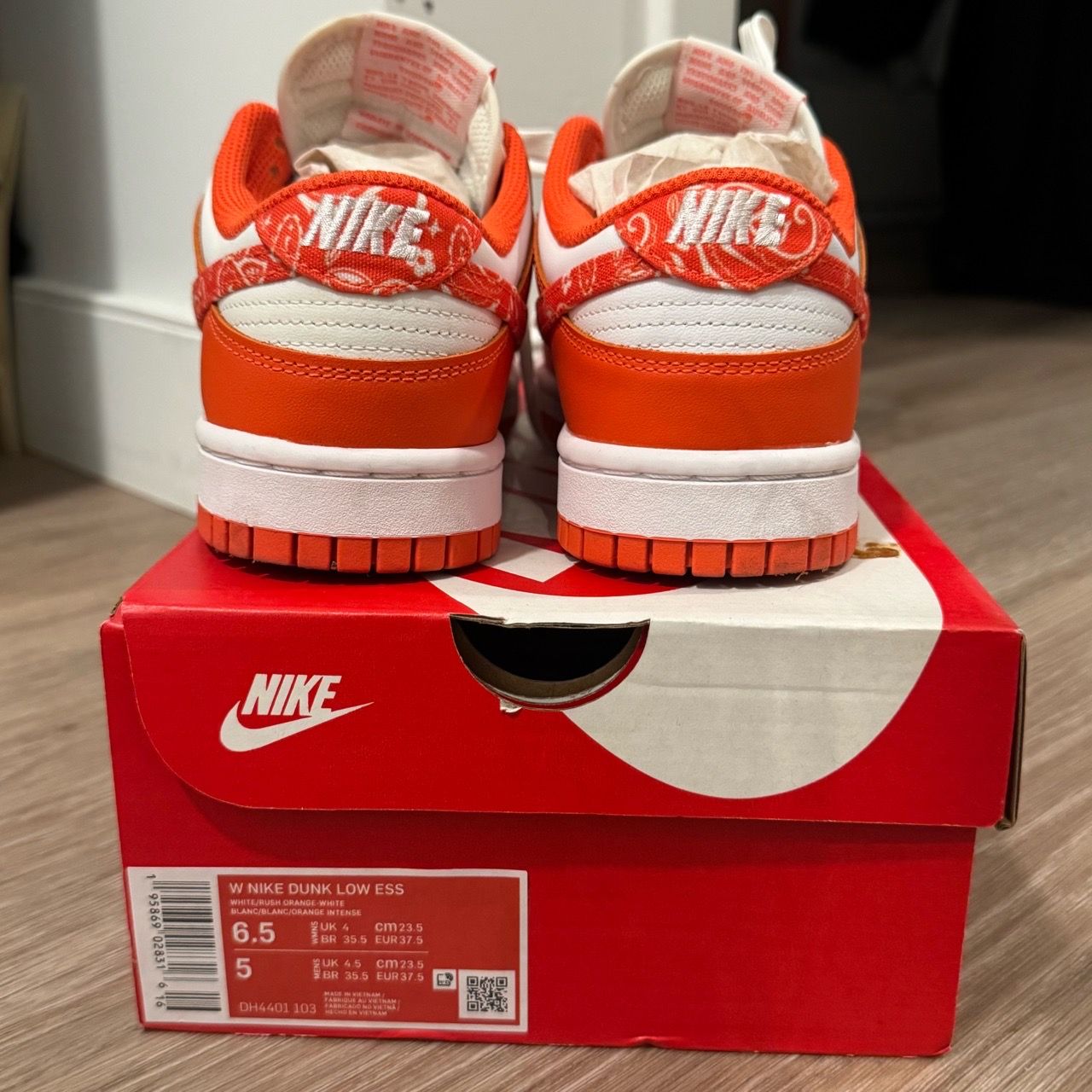 Nike Dunk Low Orange Paisley Sneakers - photo 2