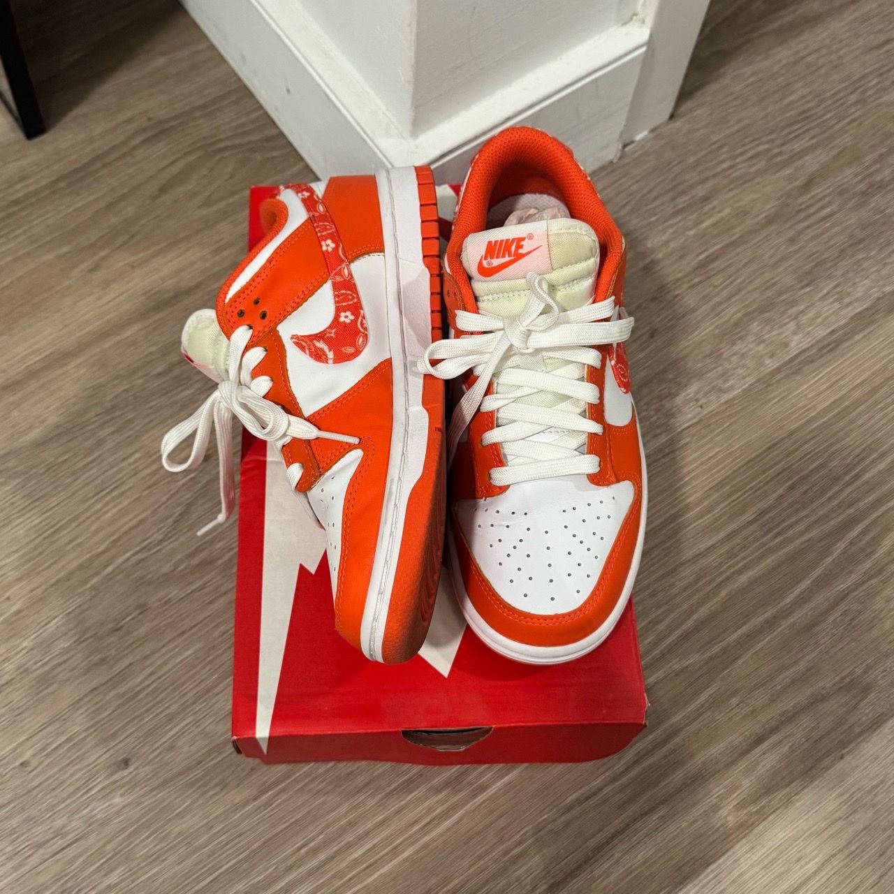 Nike Dunk Low Orange Paisley Sneakers - photo 5