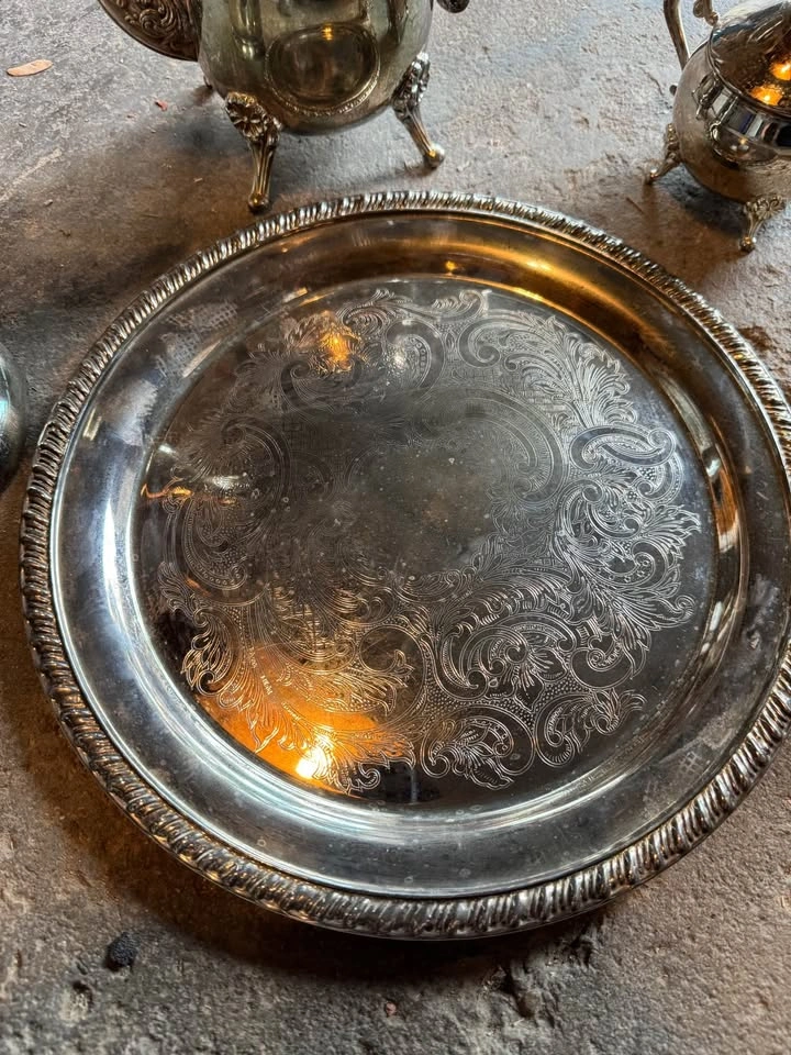 Vintage Silver Plated Tea & Coffee Set with Tray - photo 5