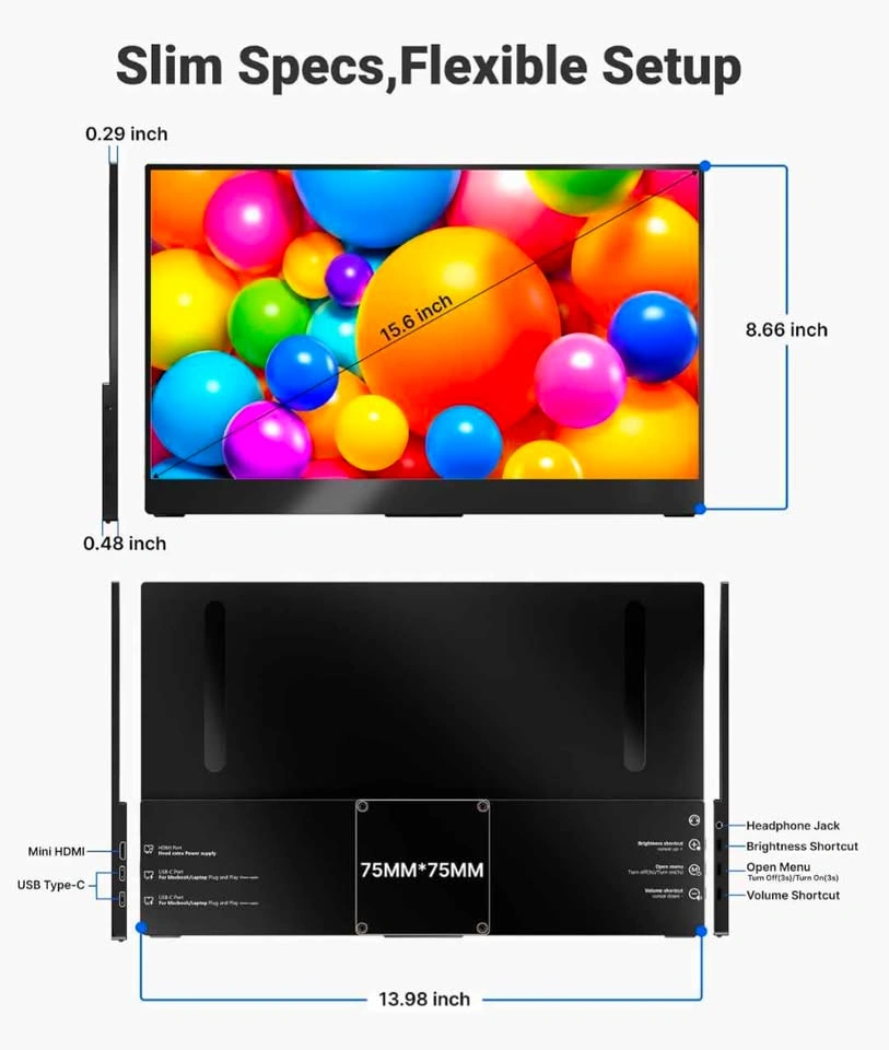 Ingnok 16 inch Portable Monitor with monitor stand - photo 3