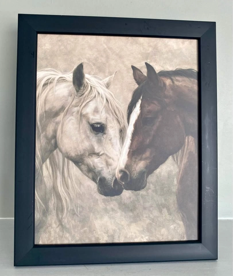 Framed Horse Art Print – Equestrian Wall Decor 9x11
