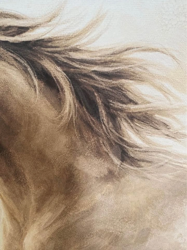 Framed 15x15” - Elegant Horse Art – Neutral Equestrian Print - photo 4