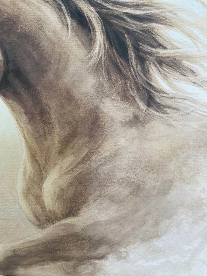 Framed 15x15” - Elegant Horse Art – Neutral Equestrian Print - photo 5