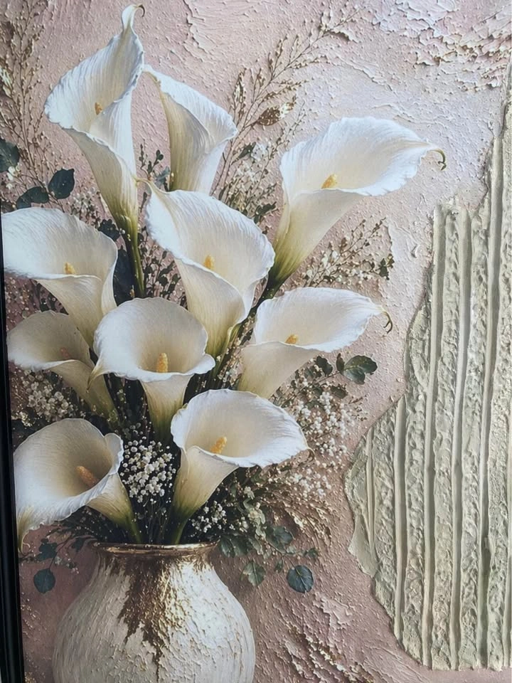Framed Textured Calla Lily Wall Art in Black Frame - photo 2