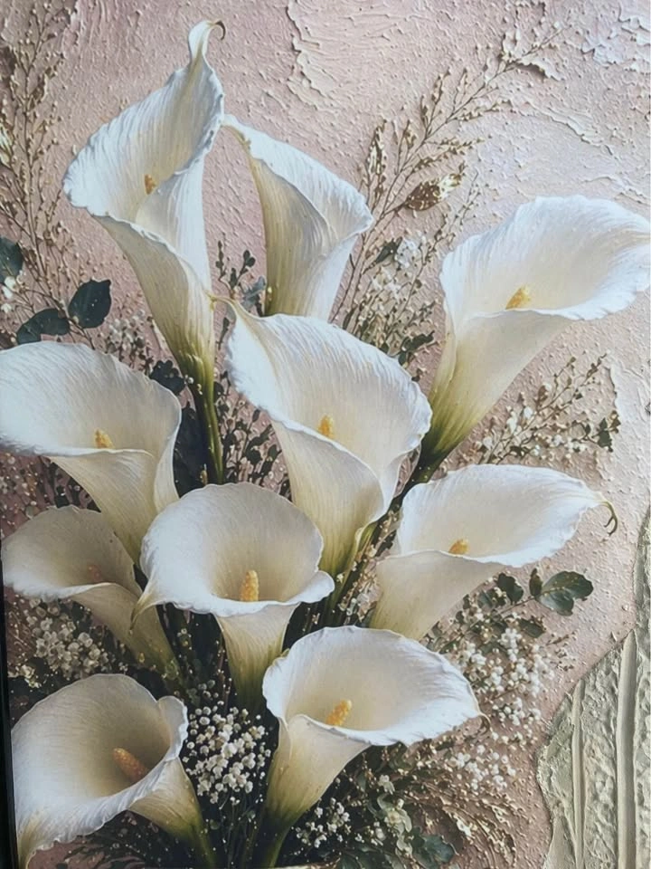 Framed Textured Calla Lily Wall Art in Black Frame - photo 3