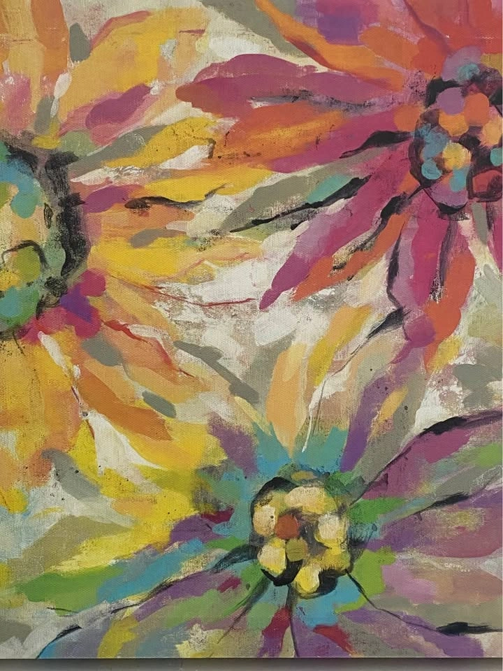 Abstract Floral Canvas Wall Art - photo 2