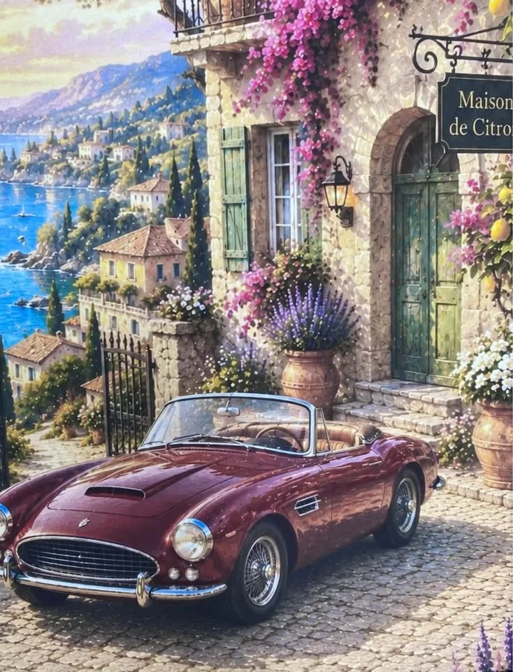 Framed Mediterranean Coastal Villa Wall Art (13” x 11”) - photo 5