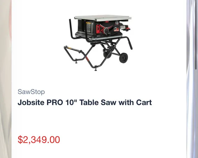 Sawstop Jobsite tablesaw