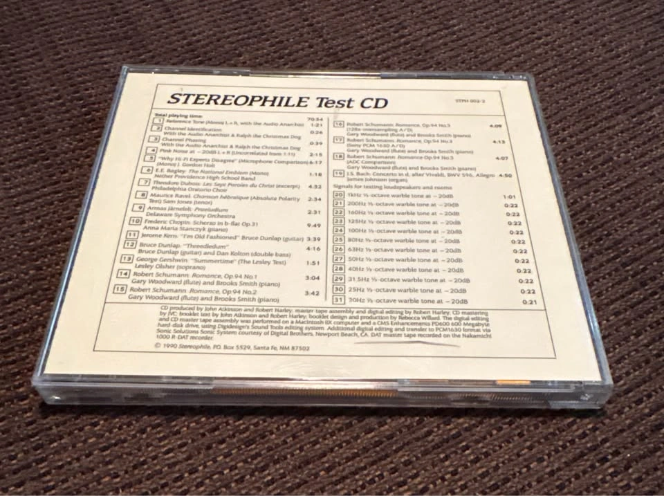 Rare Stereophile Test - Calibration CD (1990 Audiophile Referenc - photo 3