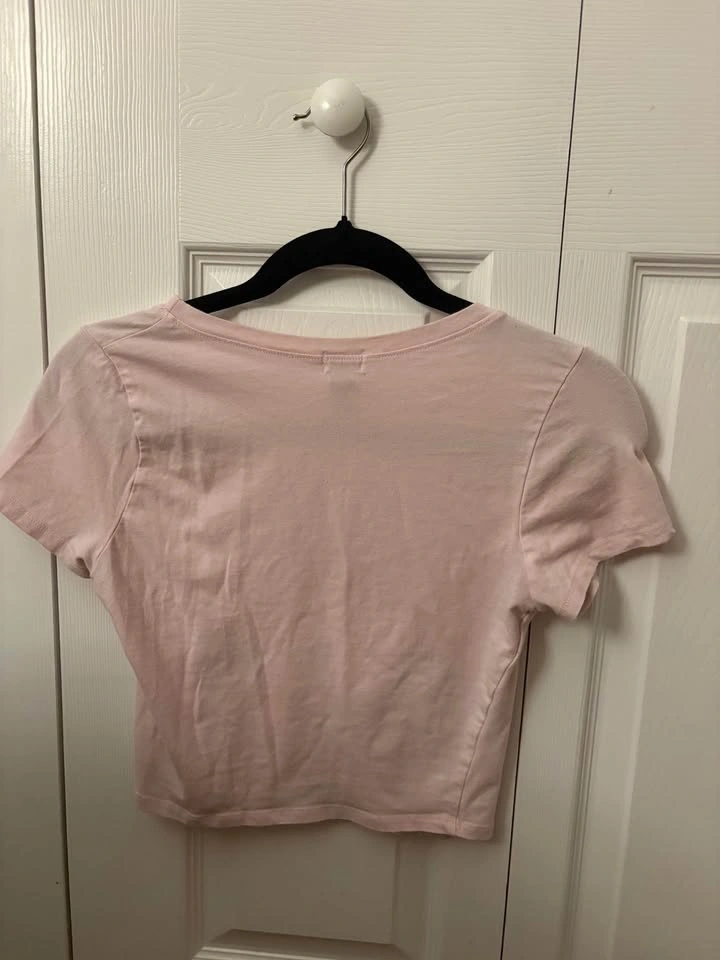 Tilly's Cropped Crewneck Tee in Light Pink - photo 2