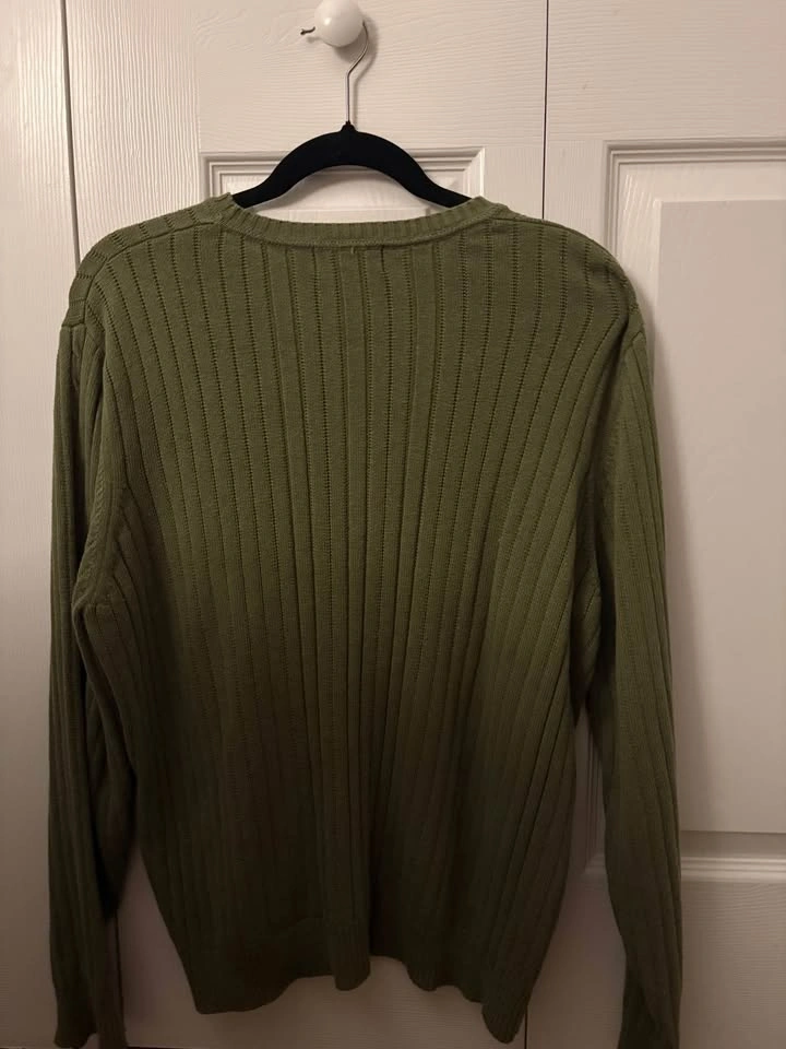 Eddie Bauer Olive Cable-Front Crewneck Sweater - Men - photo 2