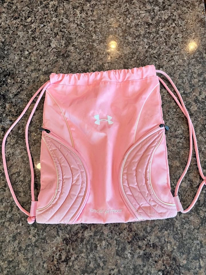 Under Armour Pink Drawstring Backpack - Kids School & Gym Bag