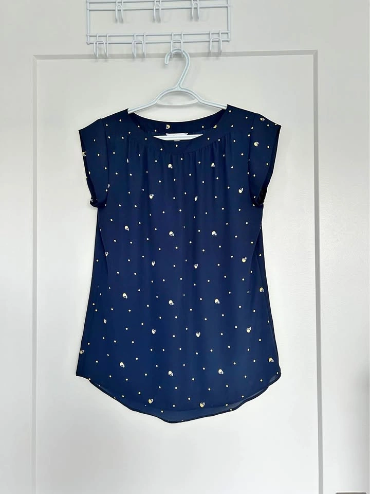 Reitmans - Navy Blue Lemon Blouse (XS)