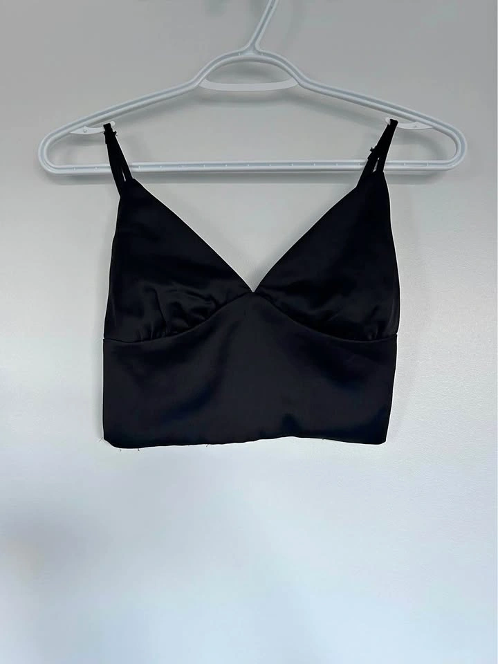 Dynamite - Black Satin Top (XS)