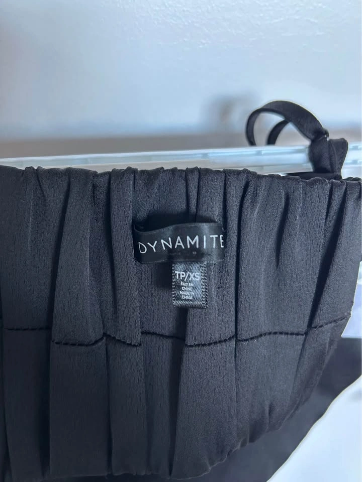 Dynamite - Black Satin Top (XS) - photo 3