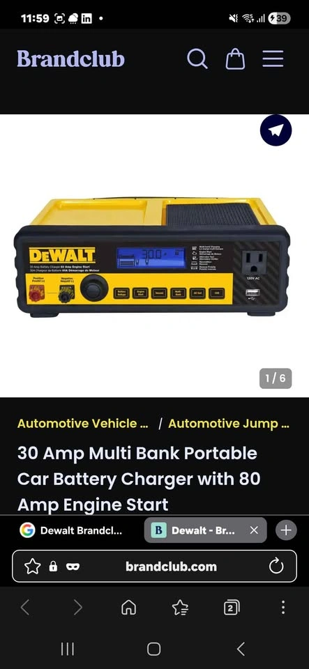DEWALT 30 Amp Multi Bank Portable Car Battery Charger - photo 2