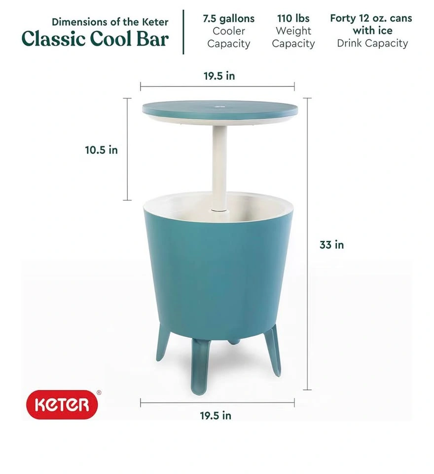Keter Outdoor Cool Bar Patio Cooler Table (Teal) - photo 2