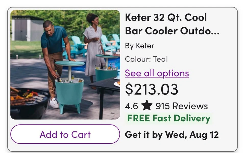 Keter Outdoor Cool Bar Patio Cooler Table (Teal) - photo 5