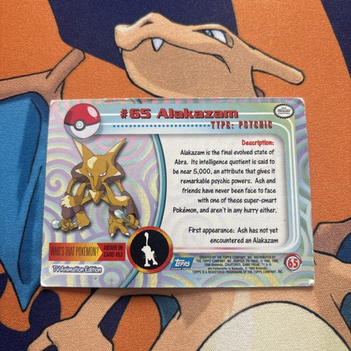 Pokemon Topps Series 1 Alakazam chrome 65 HP - photo 2