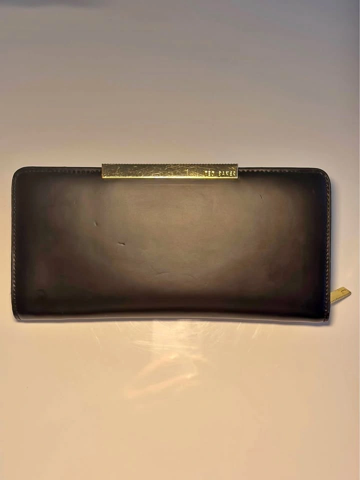 Authentic Ted Baker London Leather Zip Around Wallet