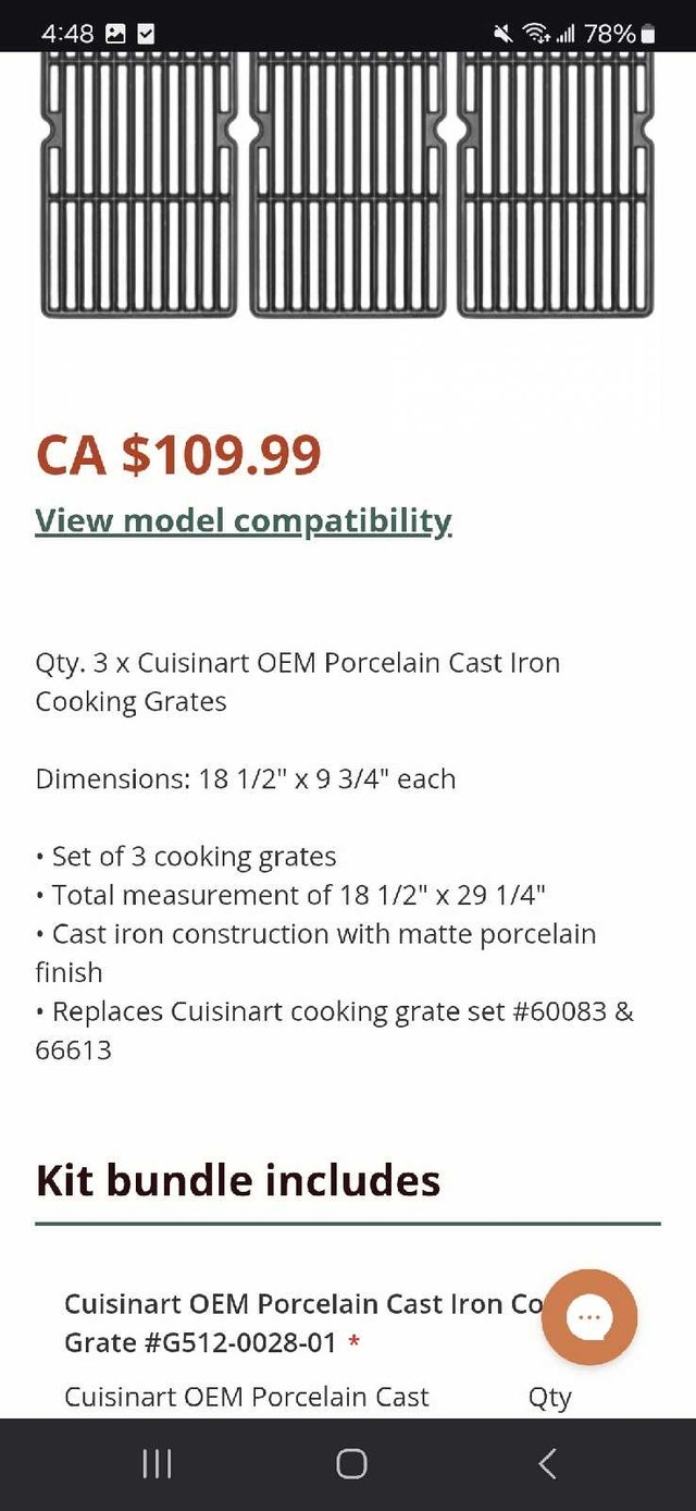 Cuisinart OEM cooking grates - photo 2