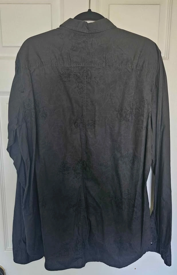 GUESS Men's Black Western Pearl Snap Long Sleeve Shirt - Size XL - photo 2