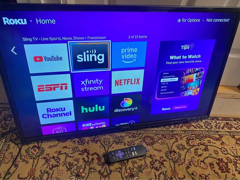 Polaroid 32" Class HD 720P LED TV w/Roku stick and remote