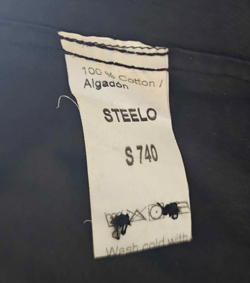 STEELO Men's Black Flocked Paisley Velvet Long Sleeve Shirt - Si - photo 4