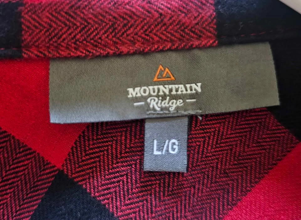 Mountain Ridge Men's Red Black Buffalo Plaid Flannel Shirt - Siz - photo 2