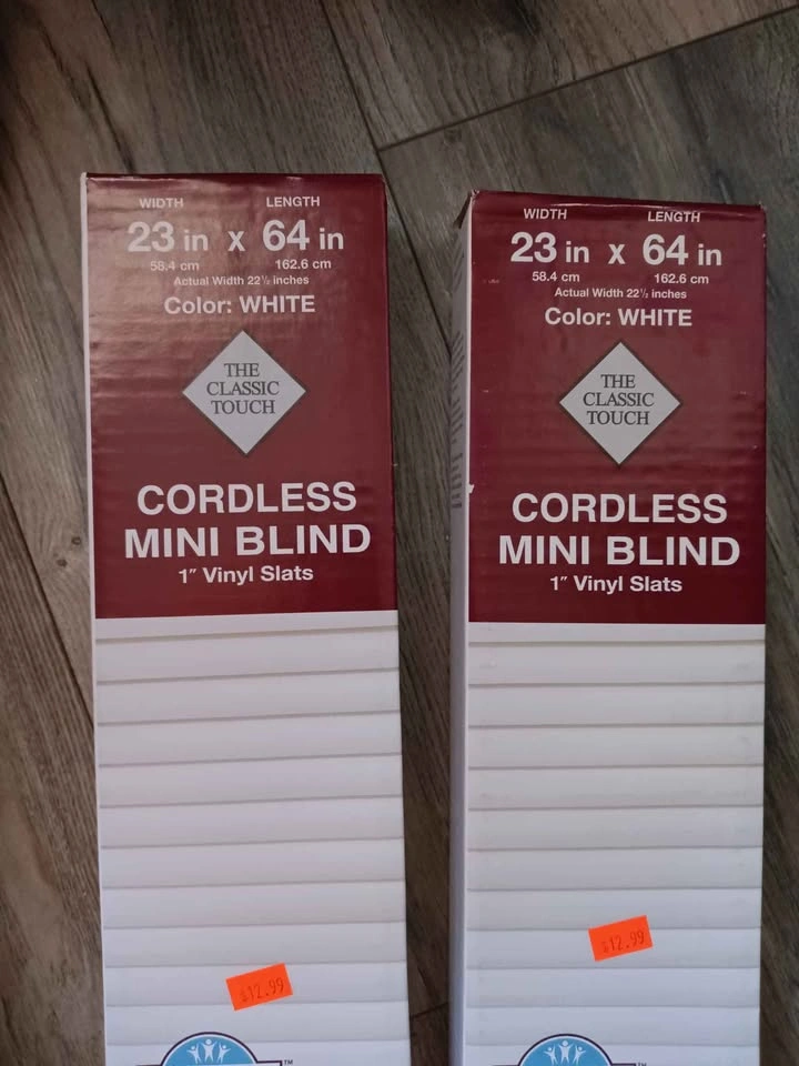 2 for $12 Cordless Mini Blinds 23" x 64" White - photo 2