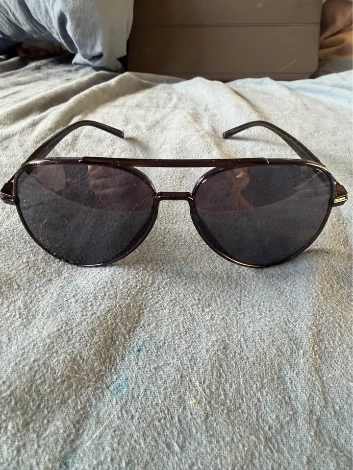 Aviator Sunglasses Black Frame Double Bridge Dark Tint – NEW - photo 4