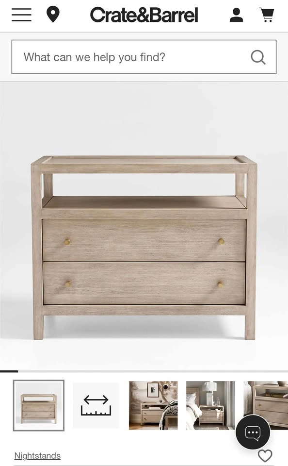 Crate & Barrel Keane 32" Weathered Natural Wood Nightstand - photo 4
