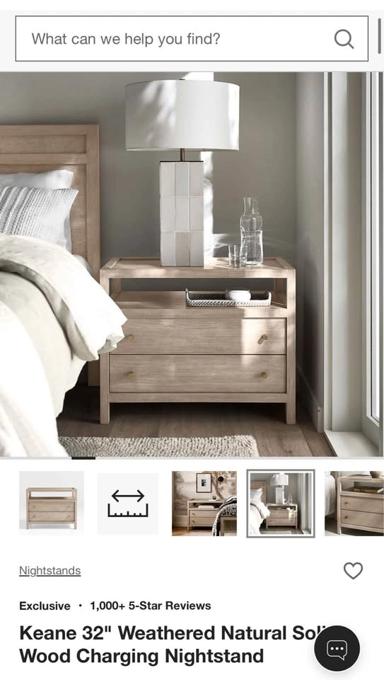 Crate & Barrel Keane 32" Weathered Natural Wood Nightstand - photo 5