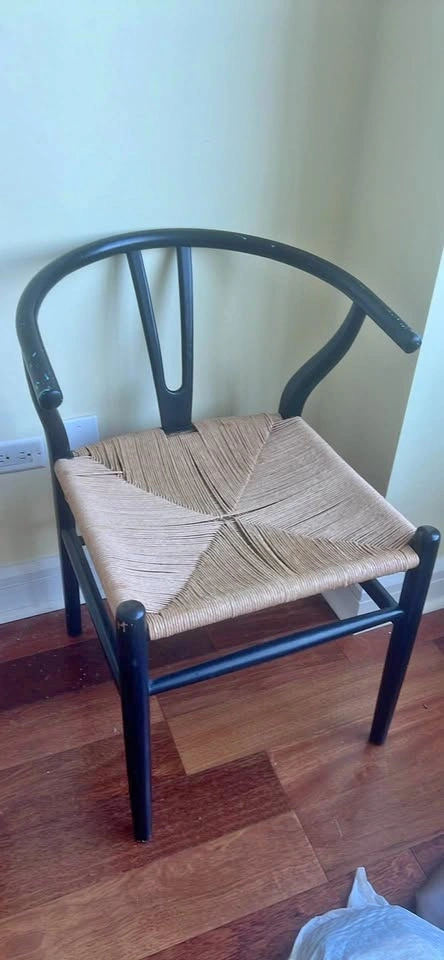 Black and Woven MCM Chair