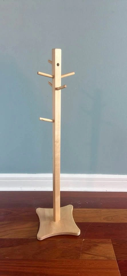 Solid wood miniature coat rack