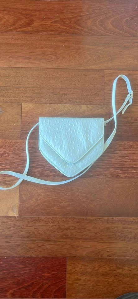 White ostriche leather satchel