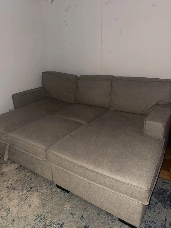 Grey/Taupe Sleeper Sectional Sofa with Storage Chaise - photo 3