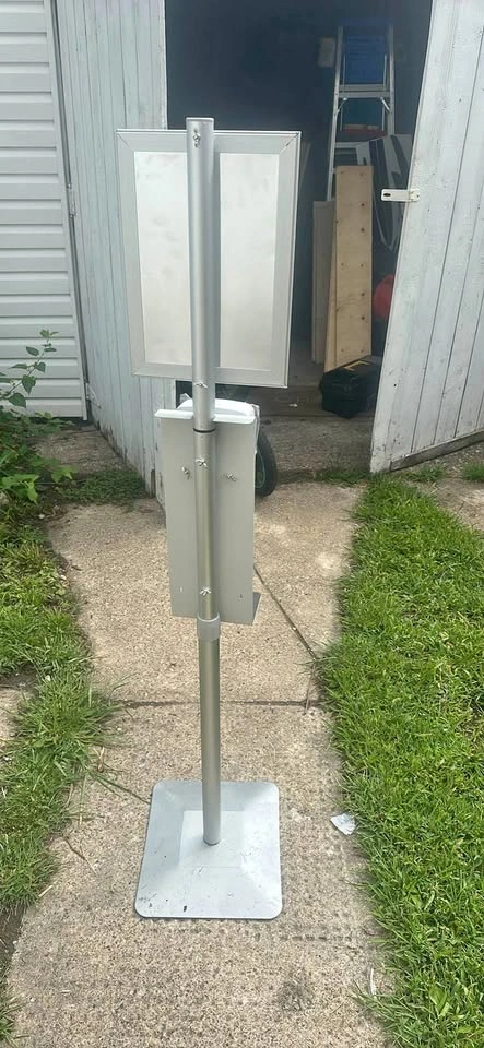 Touchless Hand Sanitizer Dispenser Stand with Sign Holder