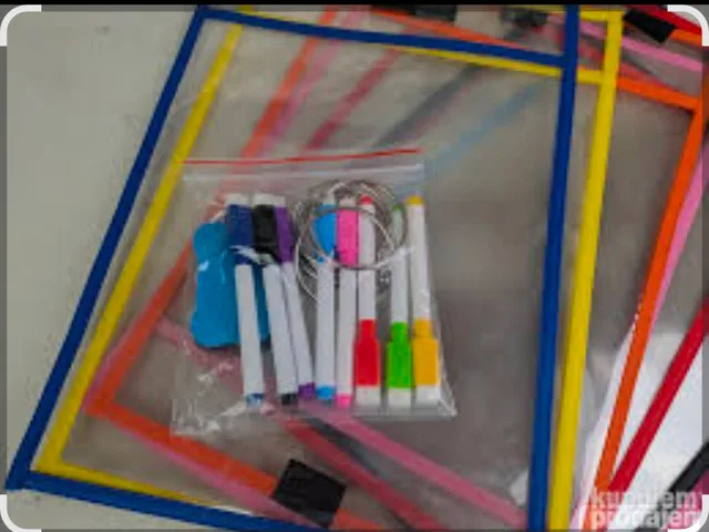 Portable transparent whiteboard with bookmark set thumbnail