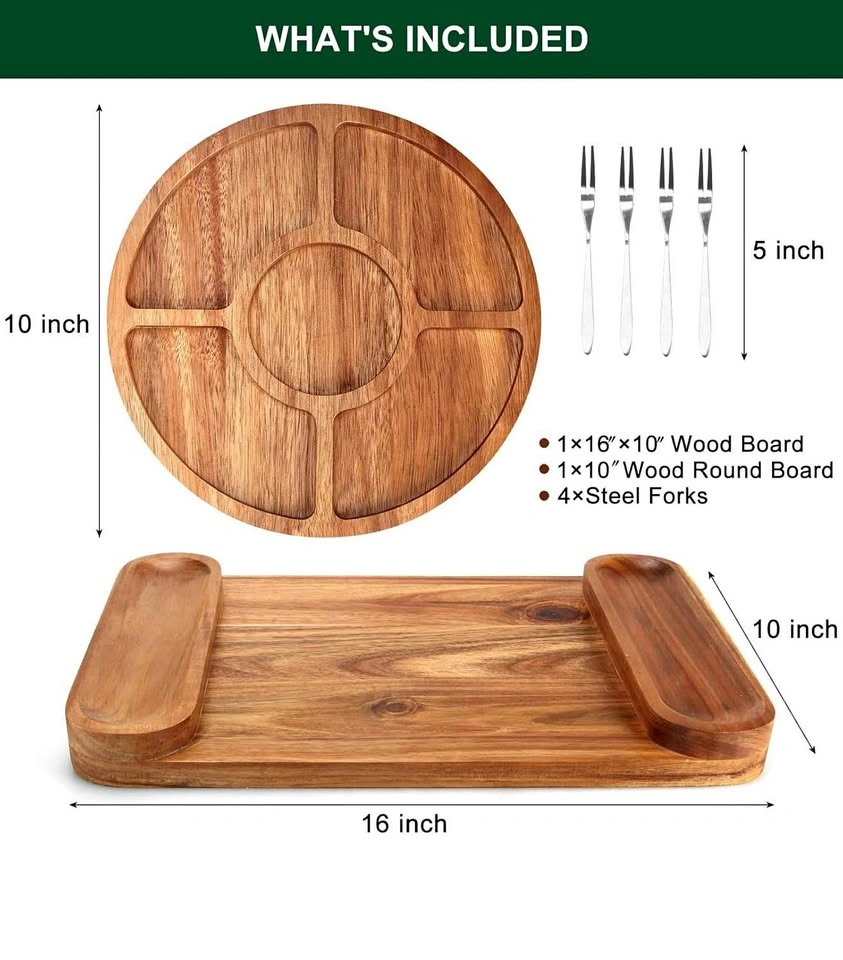 Ren Handcraft Acacia Wood Charcuterie Board Set